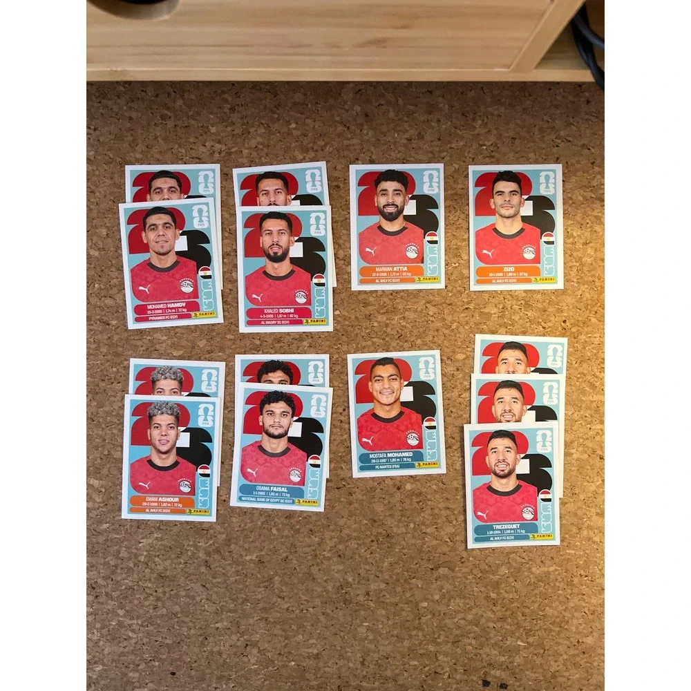 Panini FIFA World Cup 2026 Qualifiers Egypt National Team Sticker Lot 14pc EGY